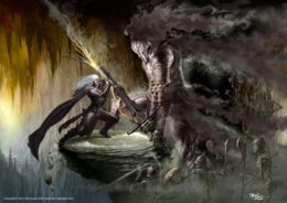 Drizzt vs Unholy Warlord. Фанарт